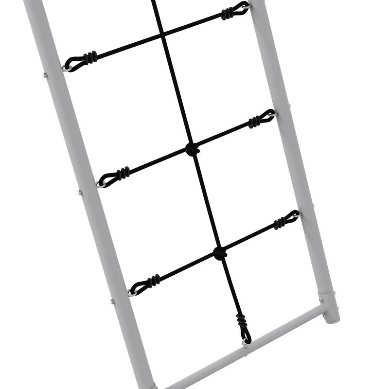 Balançoire portique espace jardin 260 x 185 x 180 cm pour 4 enfants filet escalade contemporain moderne en métal vert 21_0000377