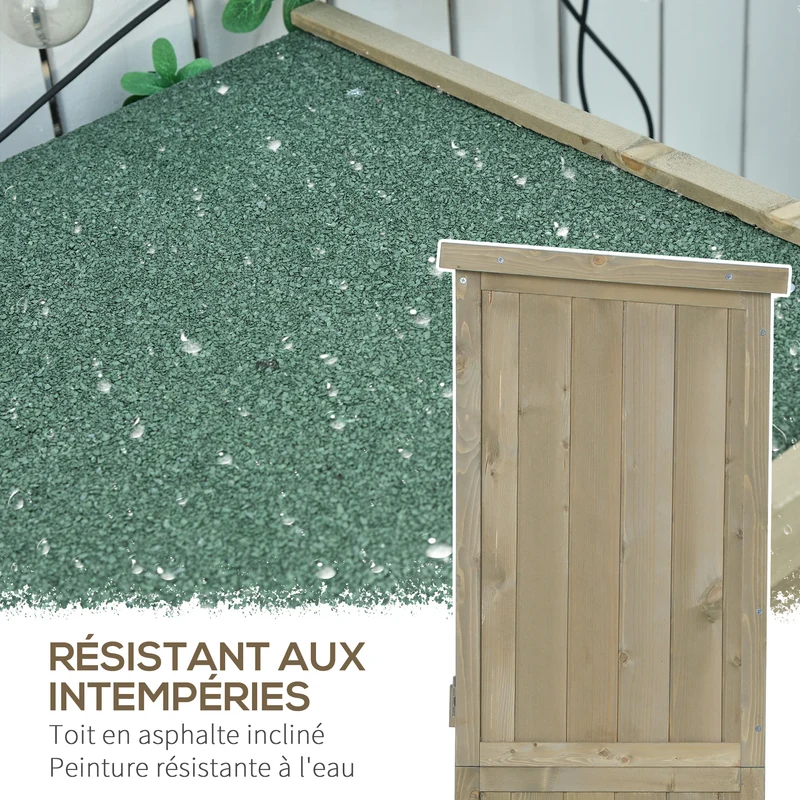 Armoire de jardin sur pieds 87 x 46.5 x 160 cm verrouillable 3 étagères contemporain rustique extérieur en bois gris 21_0004093