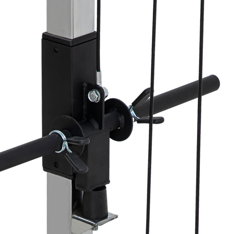 Station musculation double poulie vis à vis 245 x 85 x 207 cm 4 prises polyvalent charge 120 kg industriel en acier noir 21_0006828