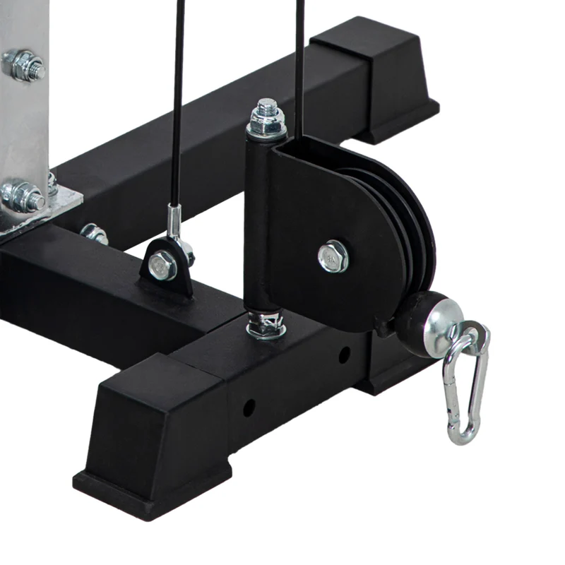 Station musculation double poulie vis à vis 245 x 85 x 207 cm 4 prises polyvalent charge 120 kg industriel en acier noir 21_0006828
