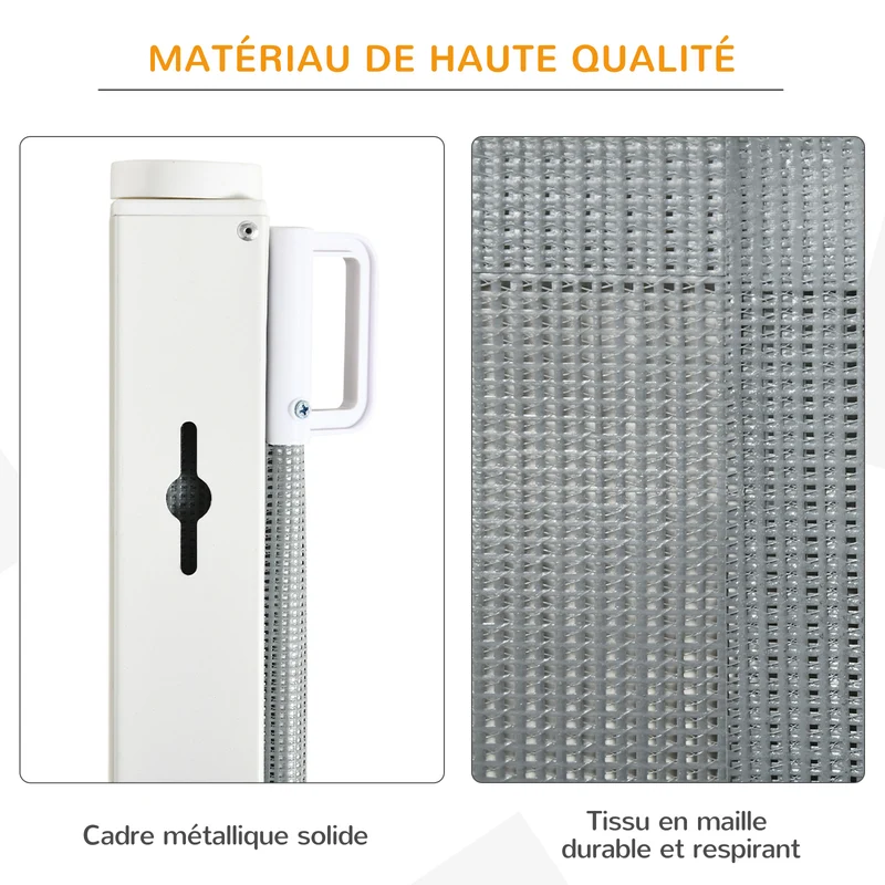 Lot de 2 barrières de sécurité extensibles pour animaux 1,15 x 0,83 m protection escalier utile scandinave en acier gris 21_0007507
