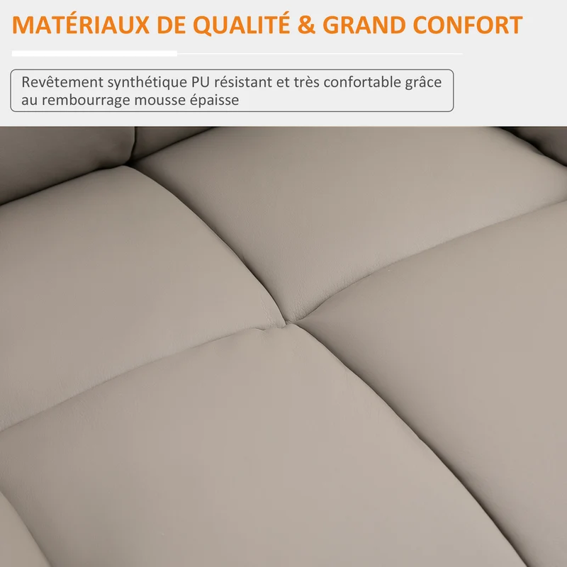 Fauteuil de massage inclinable 94 x 99 x 99 cm 8 points de massage assise mousse dense contemporain en simili cuir gris 21_0000820