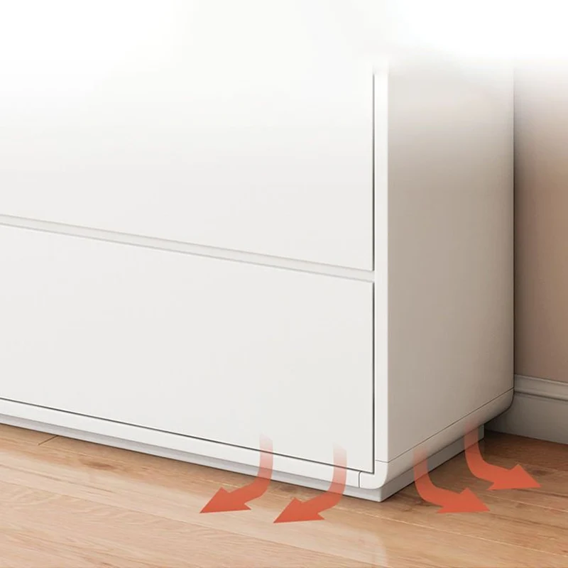 Modern Minimalist Wood Panels Metal Rounded Square Rectangle Storage Cabinet With 3 Drawers For Living Room
