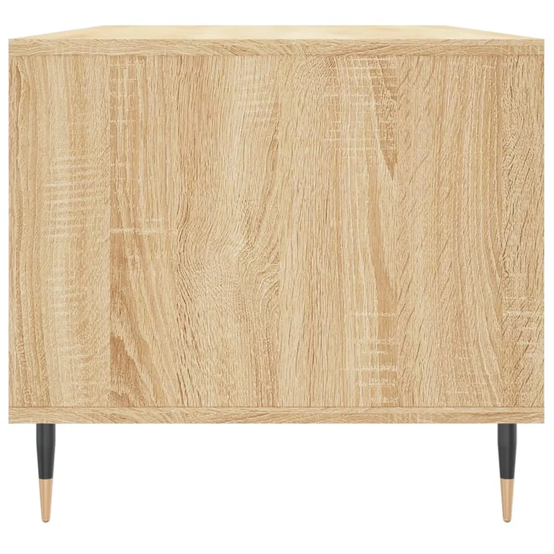 Table basse avec tiroir et étagèr design rustique 90 x 49 x 45 cm bois d'ingénierie couleur chêne et métal DEC039031