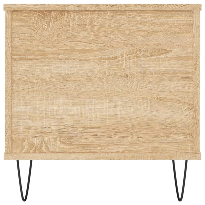 Table basse avec plateau relevable design rustique moderne 90 x 44,5 x 45 cm bois d'ingénierie chêne et métal DEC039025