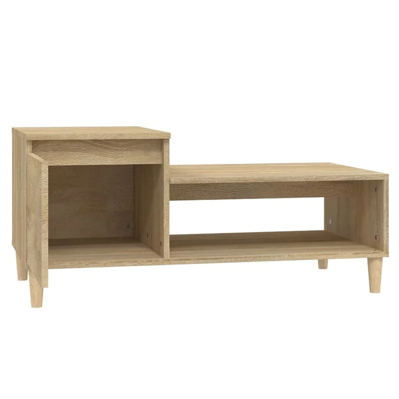 Table basse design moderne et contemporaine 100 x 50 x 45 cm bois d'ingénierie couleur chêne DEC038864