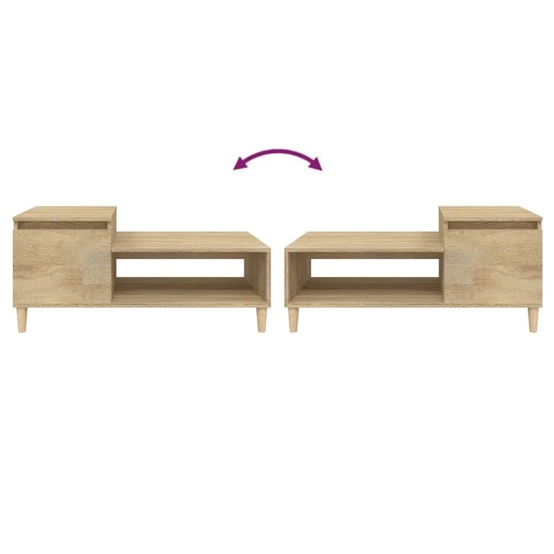 Table basse design moderne et contemporaine 100 x 50 x 45 cm bois d'ingénierie couleur chêne DEC038864