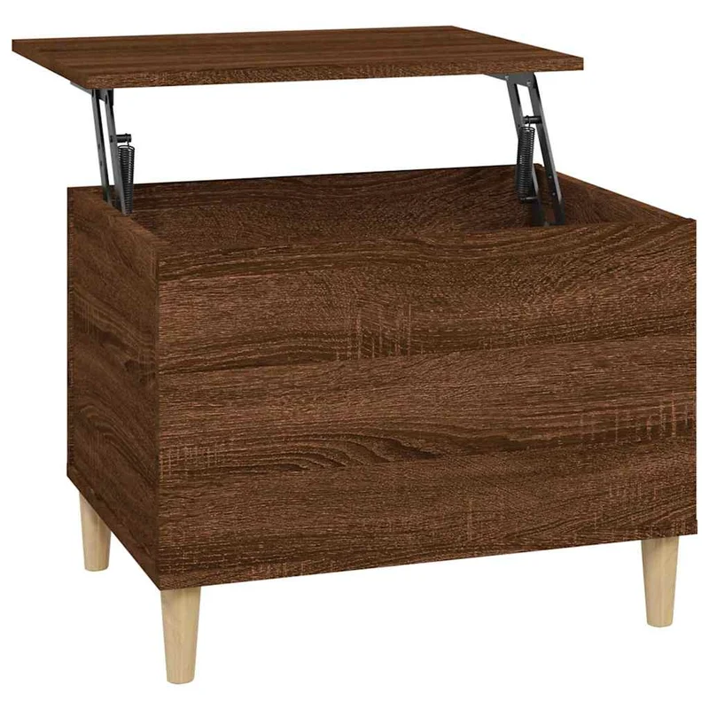 Table basse avec plateau relevable design rustique 60 x 44,5 x 45 cm bois d'ingénierie marron DEC038707