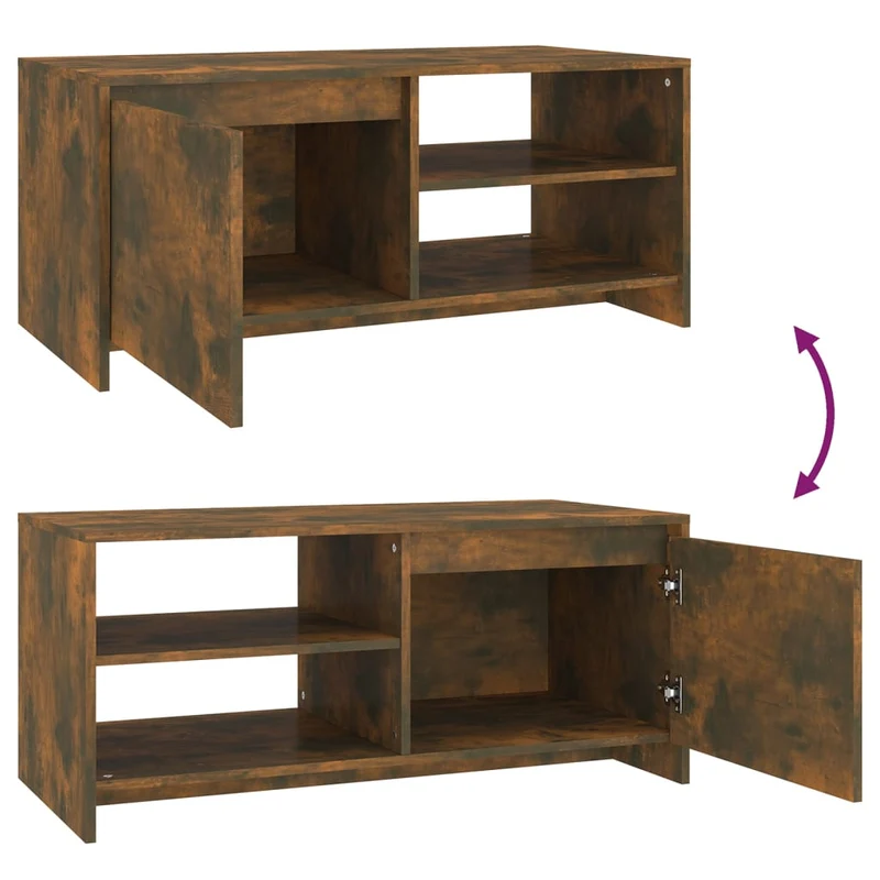 Table basse design moderne et contemporaine 102 x 50 x 45 cm bois d'ingénierie marron DEC038375