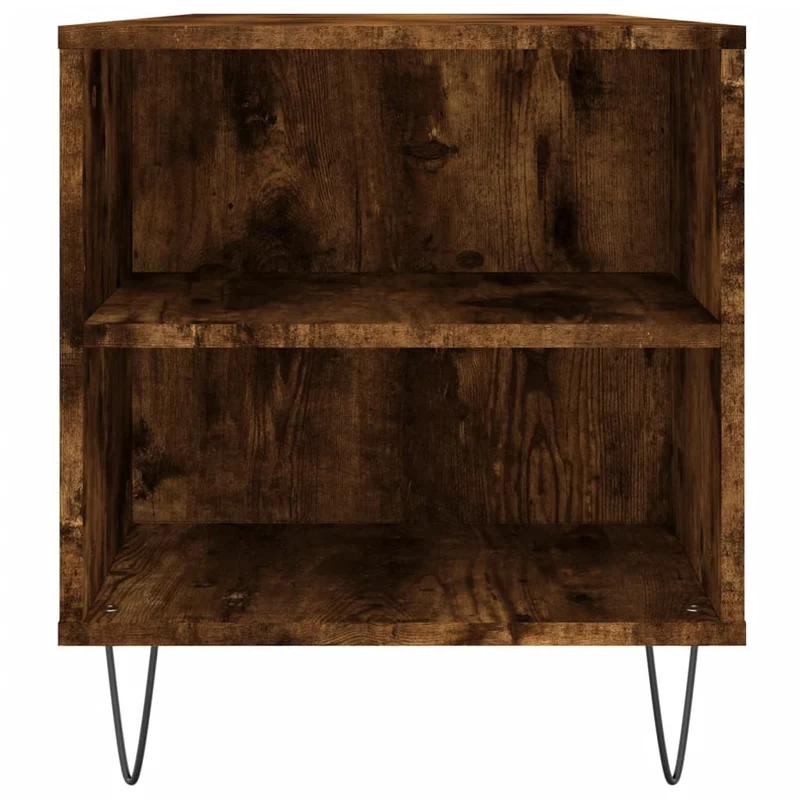 Table basse avec tiroir et étagères design rustique 102 x 44,5 x 50 cm bois d'ingénierie marron et métal DEC038356