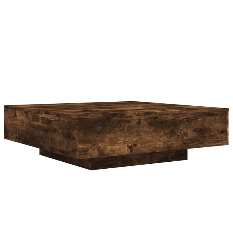 Table basse design moderne et contemporaine 100 x 100 x 31 cm bois d'ingénierie marron DEC038299
