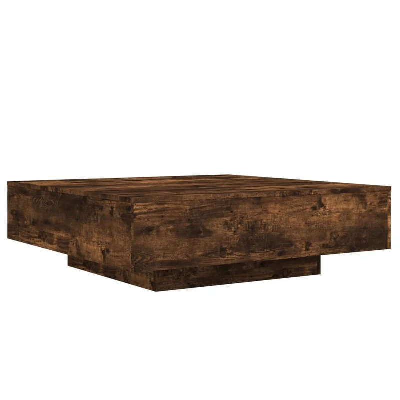 Table basse design moderne et contemporaine 100 x 100 x 31 cm bois d'ingénierie marron DEC038299