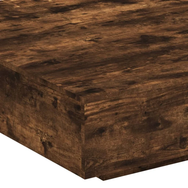 Table basse design moderne et contemporaine 100 x 100 x 31 cm bois d'ingénierie marron DEC038299