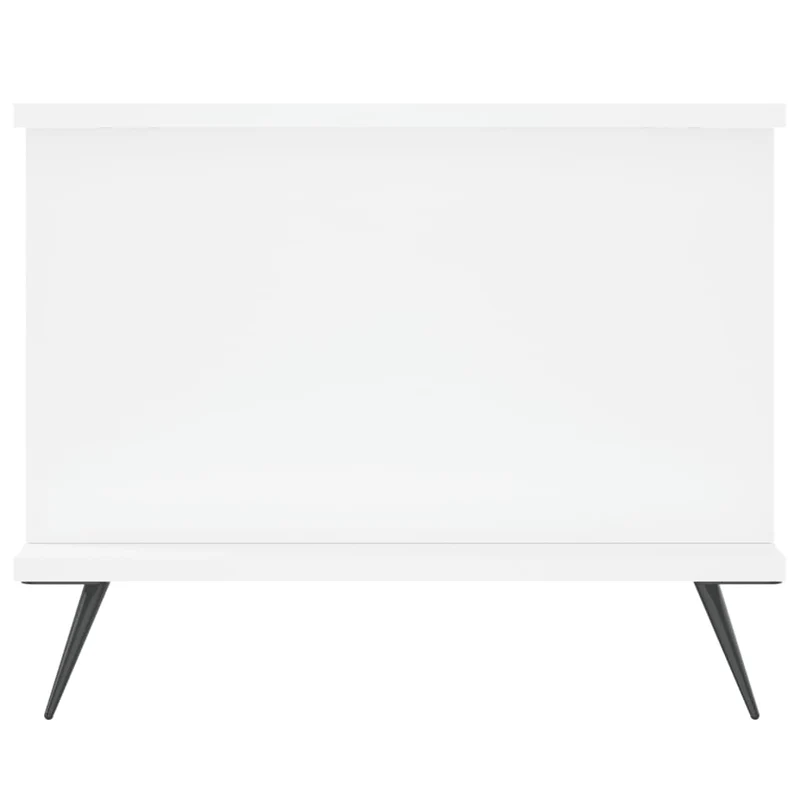 Table basse avec 2 compartiments design moderne et contemporaine 90 x 50 x 40 cm bois d'ingénierie blanc et fer DEC038012