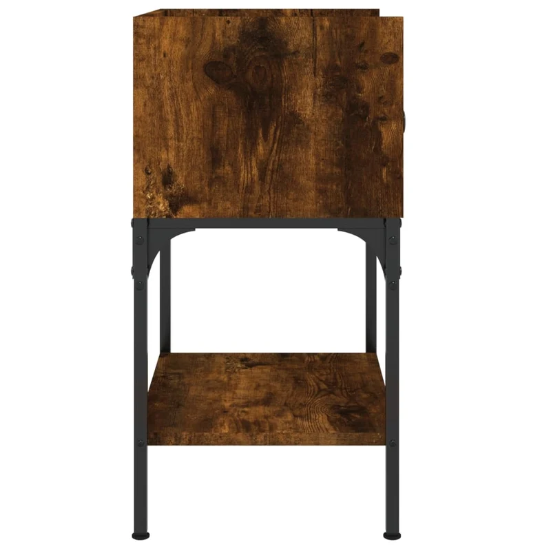 Table de chevet avec tiroir et étagère 40,5 x 31 x 60 cm bois d'ingénierie marron et métal DEC033551