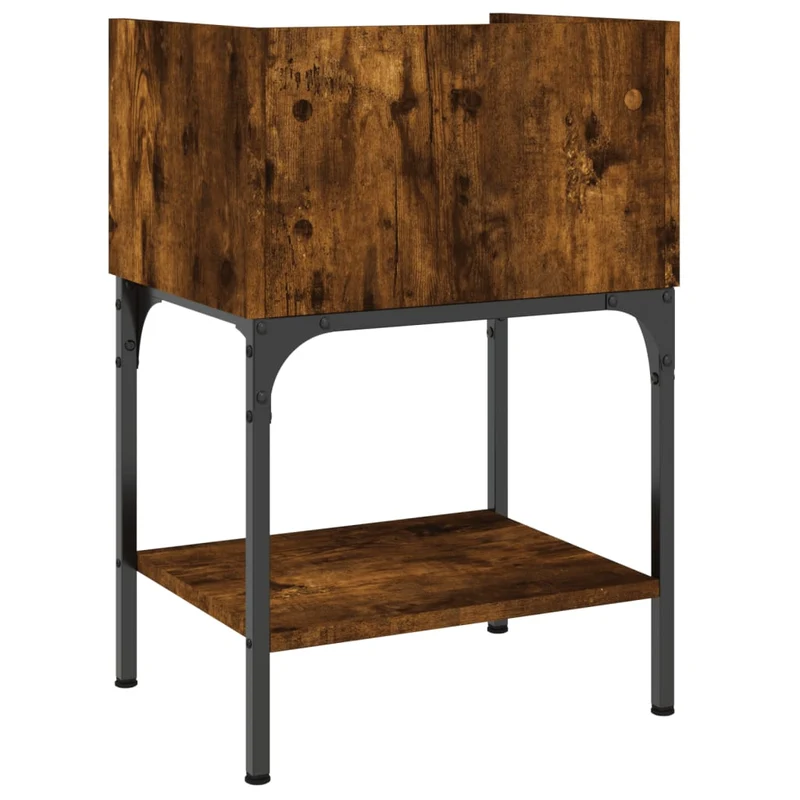 Table de chevet avec tiroir et étagère 40,5 x 31 x 60 cm bois d'ingénierie marron et métal DEC033551