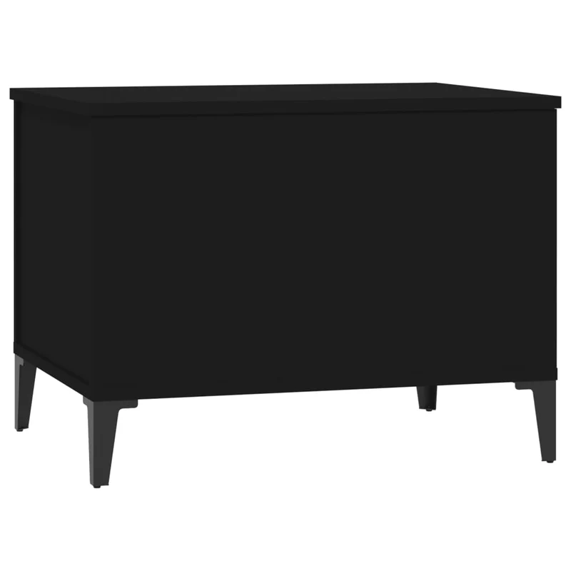 Table basse avec plateau relevable design moderne 60 x 44,5 x 45 cm bois d'ingénierie noir et métal DEC039700