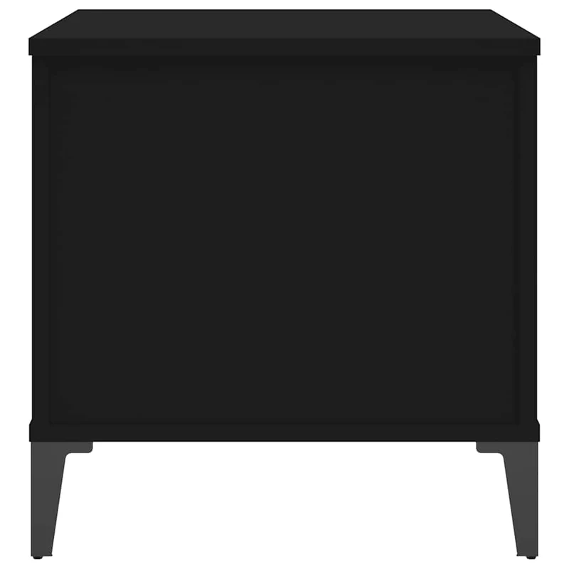 Table basse avec plateau relevable design moderne 60 x 44,5 x 45 cm bois d'ingénierie noir et métal DEC039700