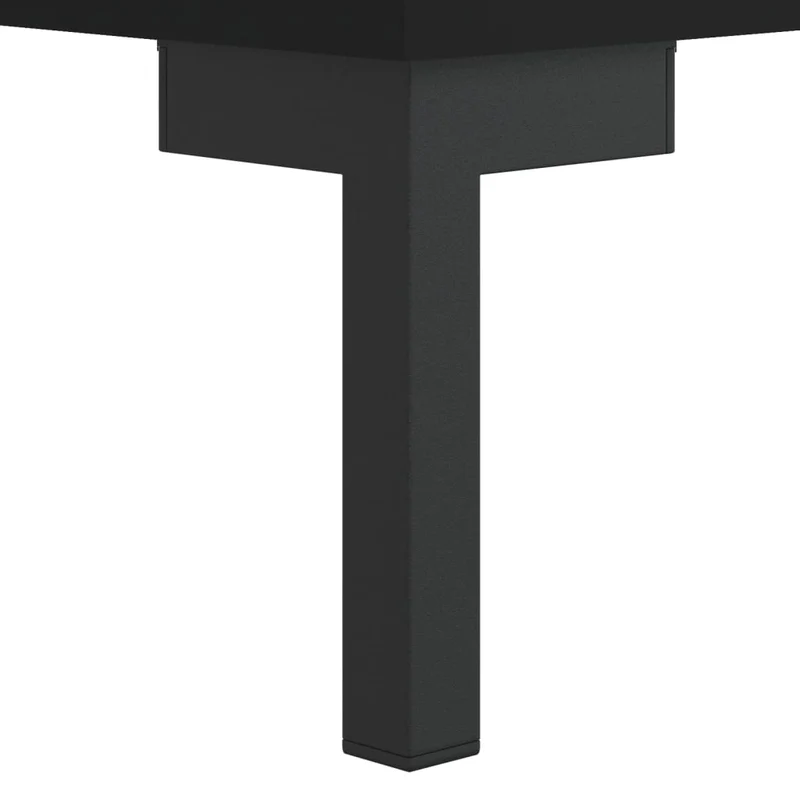 Table basse avec tiroir design moderne et contemporain 50 x 50 x 40 cm bois d'ingénierie noir et fer DEC039667