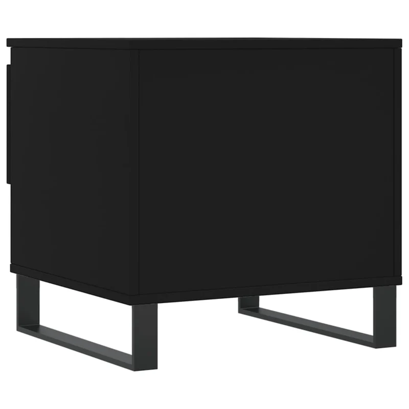 Table basse avec tiroir design moderne et contemporaine 50 x 46 x 50 cm bois d’ingénierie noir et métal DEC039657
