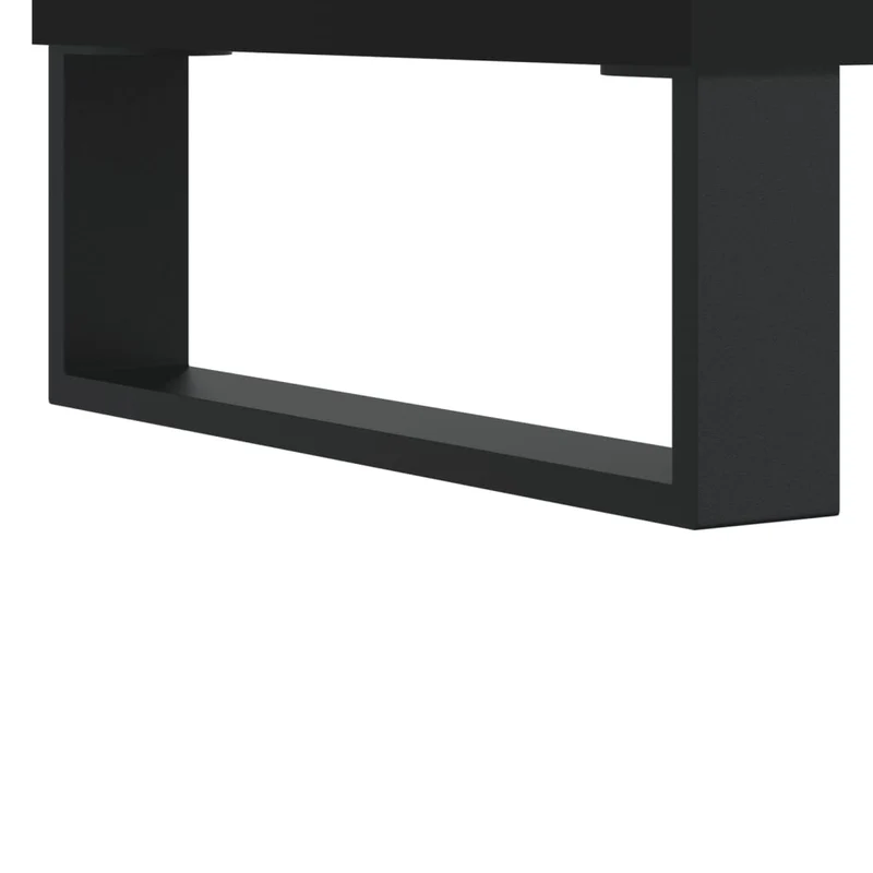 Table basse avec tiroir design moderne et contemporaine 50 x 46 x 50 cm bois d’ingénierie noir et métal DEC039657