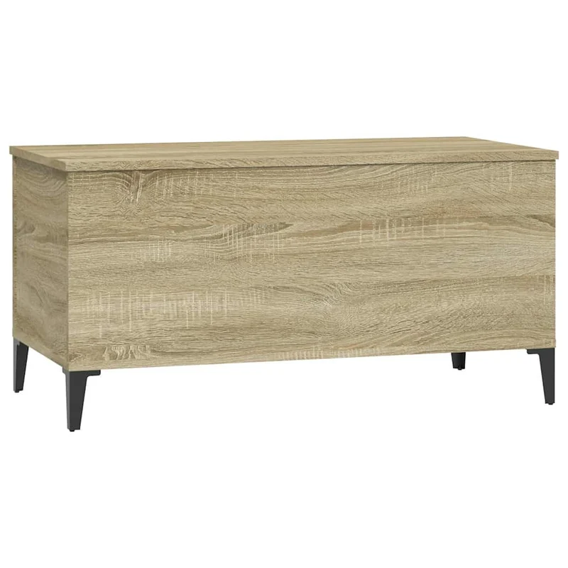 Table basse avec plateau relevable design rustique 90 x 44,5 x 45 cm bois d'ingénierie couleur chêne et métal DEC039022