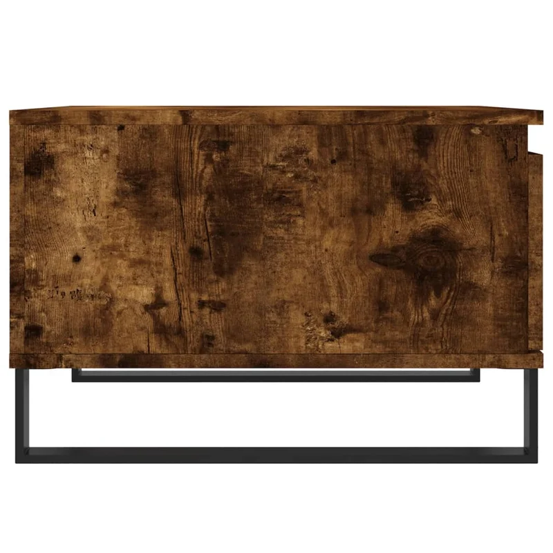 Table basse avec tiroirs design rustique 55 x 55 x 36,5 cm bois d'ingénierie marron et métal DEC038430