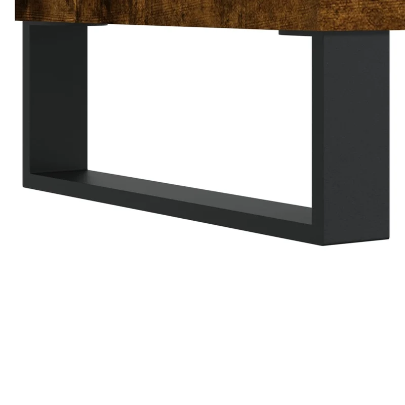 Table basse avec tiroirs design rustique 55 x 55 x 36,5 cm bois d'ingénierie marron et métal DEC038430