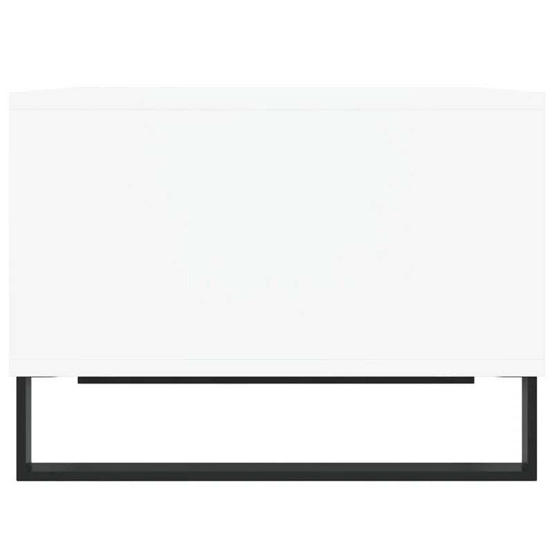 Table basse avec 4 compartiments design moderne et contemporaine 60 x 50 x 36,5 cm bois d'ingénierie blanc et métal DEC037916