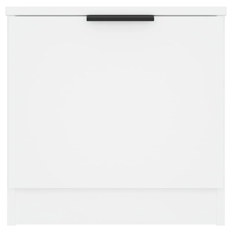 Lot de 2 tables de chevet avec compartiment avec porte 40 x 39 x 40 cm bois d'ingénierie blanc DEC034954