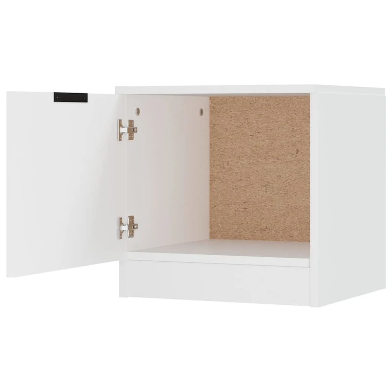 Lot de 2 tables de chevet avec compartiment avec porte 40 x 39 x 40 cm bois d'ingénierie blanc DEC034954