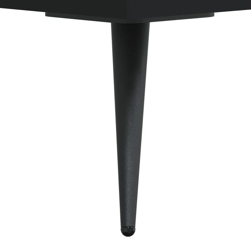 Table basse avec tiroir design moderne et contemporaine 50 x 50 x 40 cm bois d'ingénierie noir et fer DEC039672