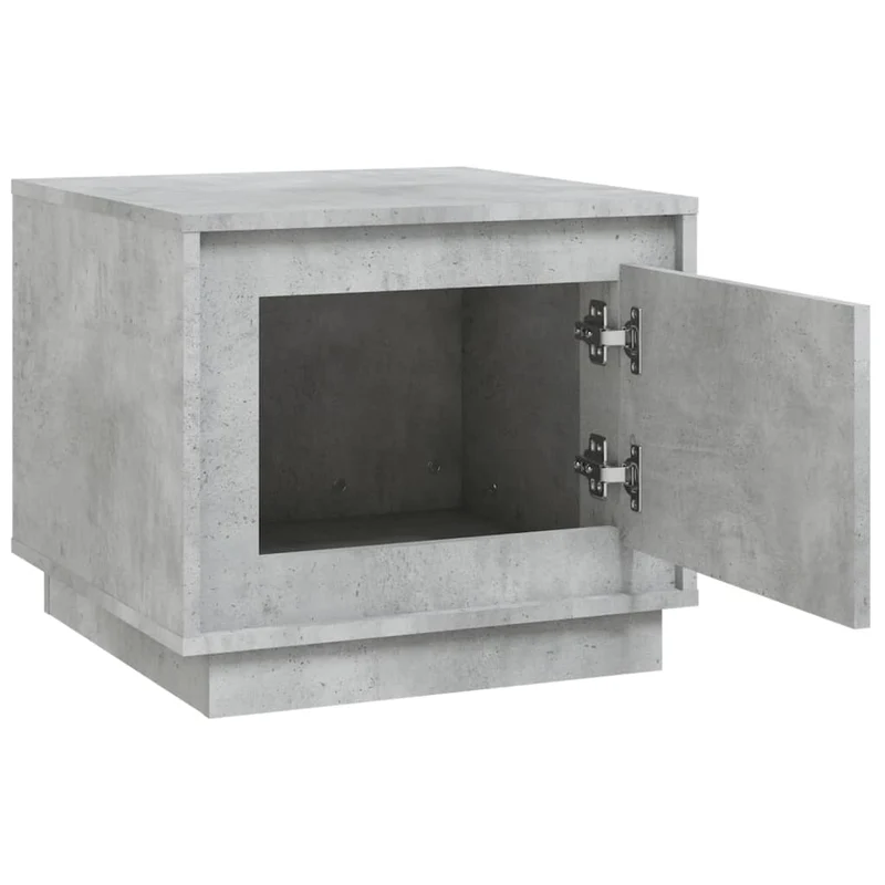 Table basse avec compartiment ouvert design moderne et contemporaine 51 x 50 x 44 cm bois d'ingénierie gris DEC039300