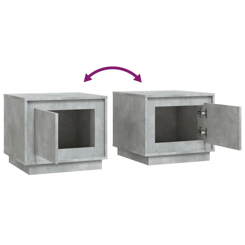 Table basse avec compartiment ouvert design moderne et contemporaine 51 x 50 x 44 cm bois d'ingénierie gris DEC039300
