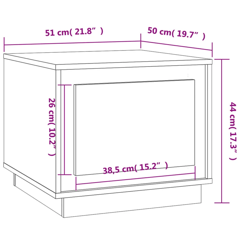 Table basse avec compartiment ouvert design moderne et contemporaine 51 x 50 x 44 cm bois d'ingénierie gris DEC039300