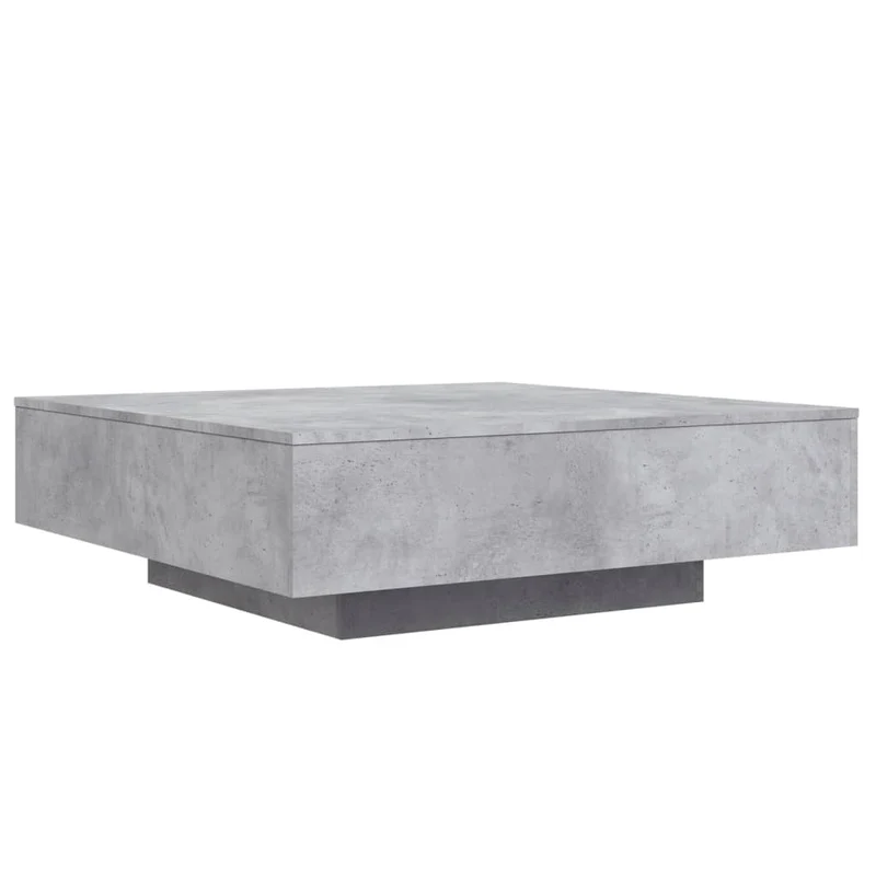 Table basse design moderne et contemporaine 100 x 100 x 31 cm bois d'ingénierie gris DEC039222