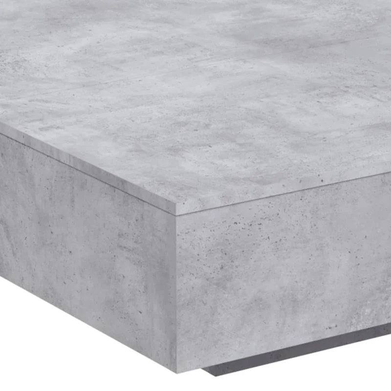 Table basse design moderne et contemporaine 100 x 100 x 31 cm bois d'ingénierie gris DEC039222