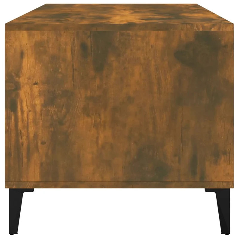 Table basse avec tiroir et étagère design rustique 90 x 49 x 45 cm bois d'ingénierie marron et métal DEC038513