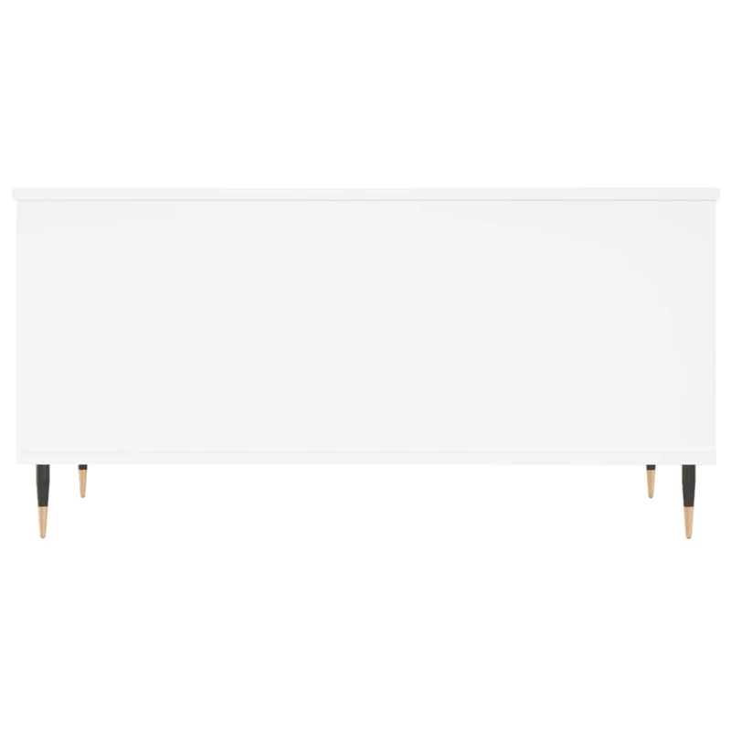 Table basse avec plateau relevable design moderne 90 x 44,5 x 45 cm bois d'ingénierie blanc et métal DEC037982