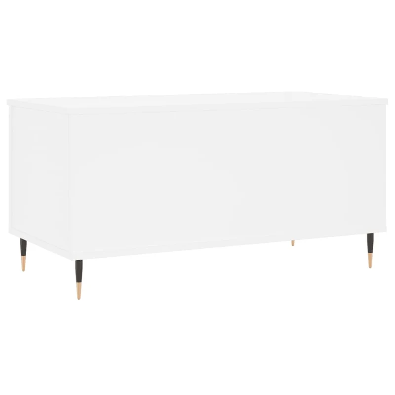 Table basse avec plateau relevable design moderne 90 x 44,5 x 45 cm bois d'ingénierie blanc et métal DEC037982