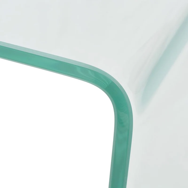Table basse de salon design moderne 49,5 x 50 x 45 cm verre trempé transparent DEC037074