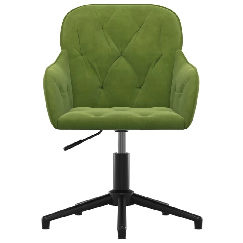 Lot de 2 chaises de salle à manger siège pivotant hauteur réglable en velours vert clair cadre en métal DEC025316