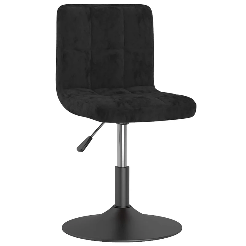 Lot de 2 chaises de salle à manger siège pivotant hauteur réglable en velours noir cadre en acier DEC025291
