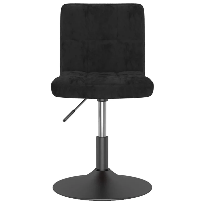 Lot de 2 chaises de salle à manger siège pivotant hauteur réglable en velours noir cadre en acier DEC025291