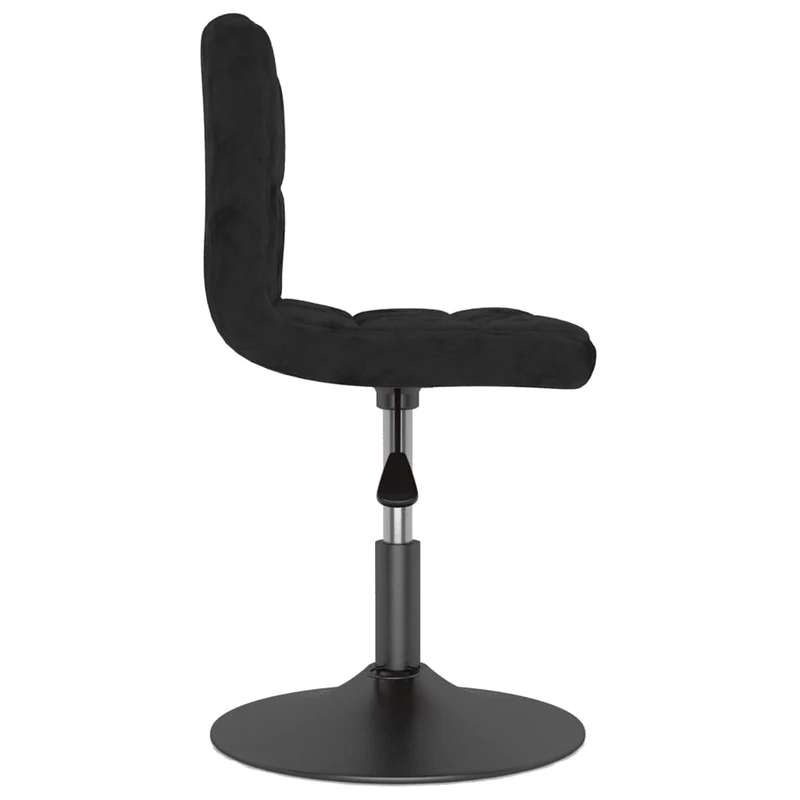 Lot de 2 chaises de salle à manger siège pivotant hauteur réglable en velours noir cadre en acier DEC025291