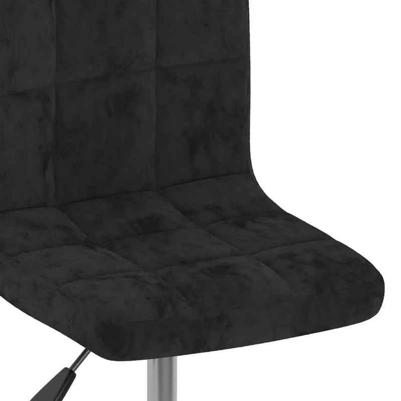 Lot de 2 chaises de salle à manger siège pivotant hauteur réglable en velours noir cadre en acier DEC025291