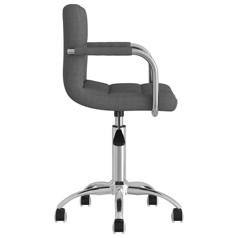 Tabouret de travail sur roulettes hauteur réglable en tissu gris et acier chromé DEC025089