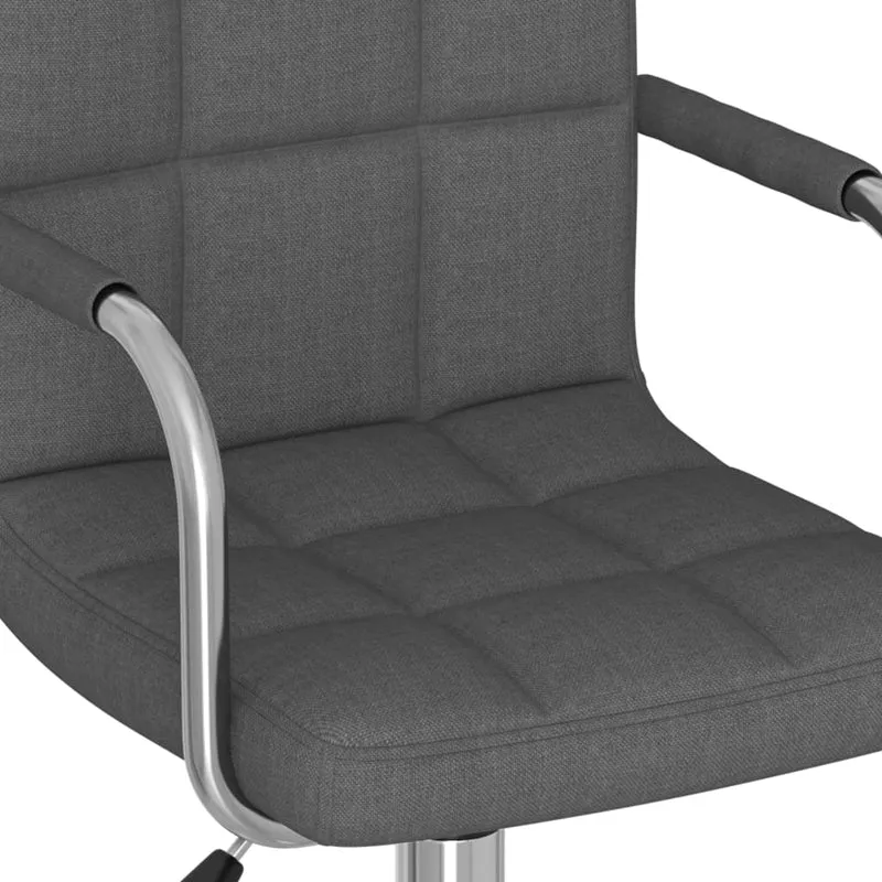 Tabouret de travail sur roulettes hauteur réglable en tissu gris et acier chromé DEC025089