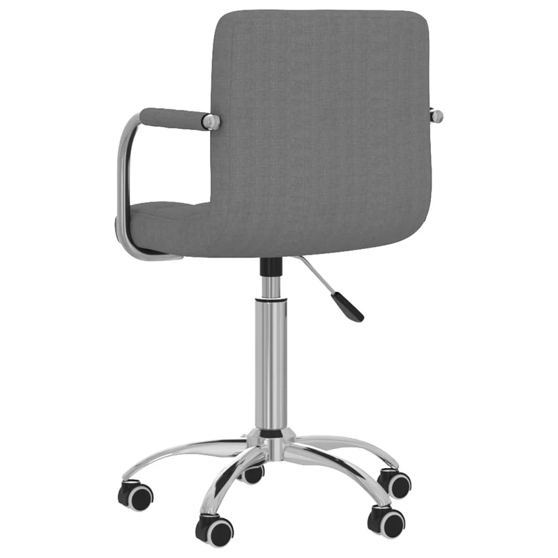 Tabouret de travail chaise de bureau sur roulettes avec accoudoirs en tissu gris clair DEC025078