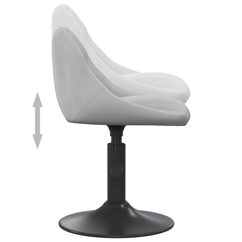 Chaise de salle à manger hauteur réglable pivotant en velours gris clair et acier noir DEC025040